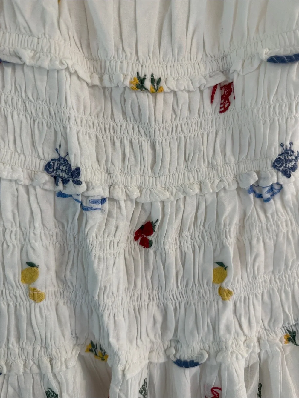 White Abercrombie Maxi Dress with patterns - Picture 3 of 3